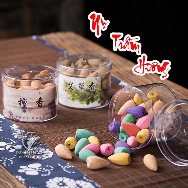 Nụ Trầm Hương Búp Sen [Hộp 40-45 viên]  Nhiều Mùi , Khói Tỏa Ngược Dùng Cho Thác Khói Trầm Hương