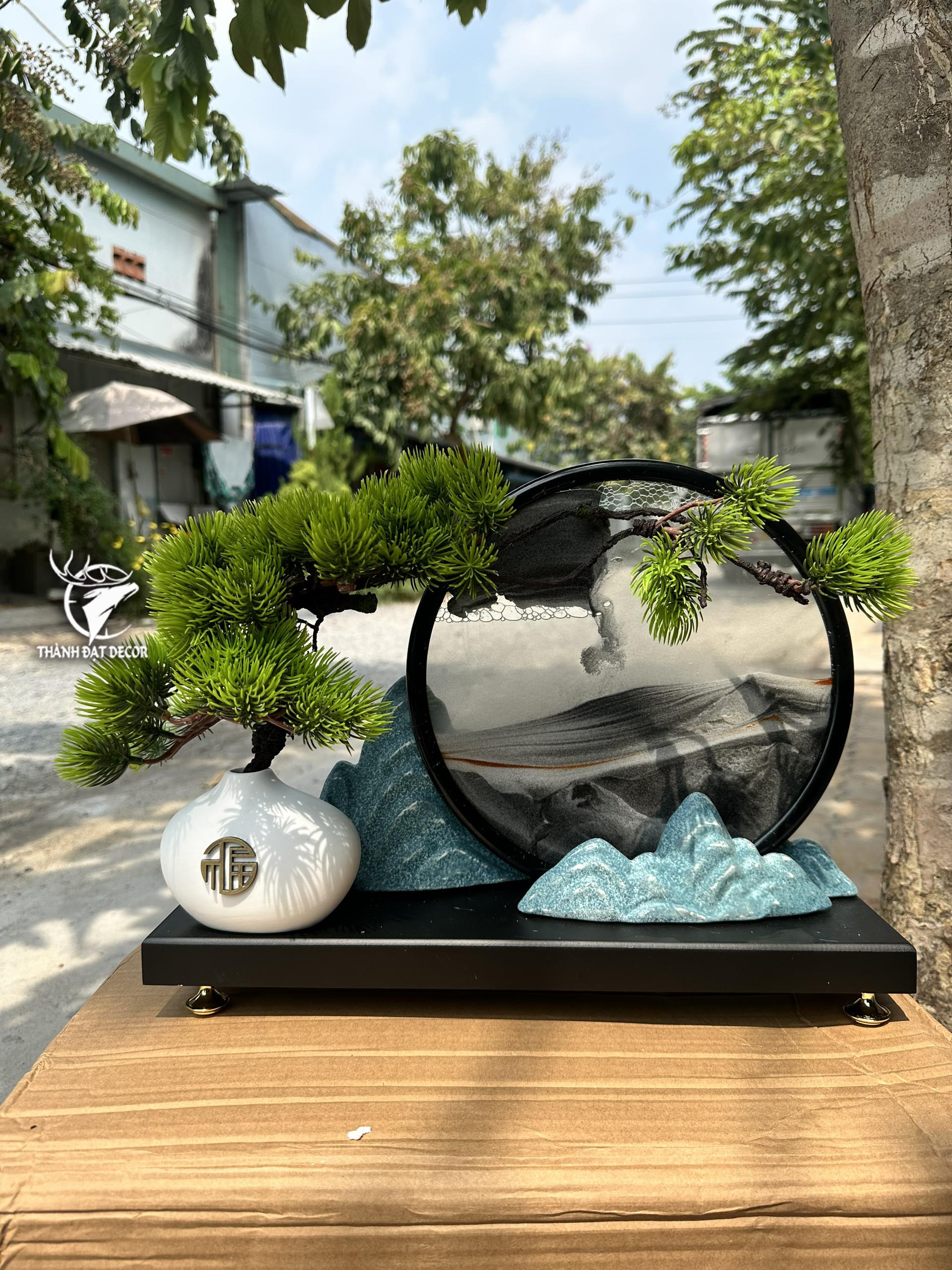 Chậu Cây Tranh Cát Decor Trang Trí Bàn, Phòng Làm Việc, Quà Tặng Tân Gia Khai Trương Sinh Nhật Ý Nghĩa.