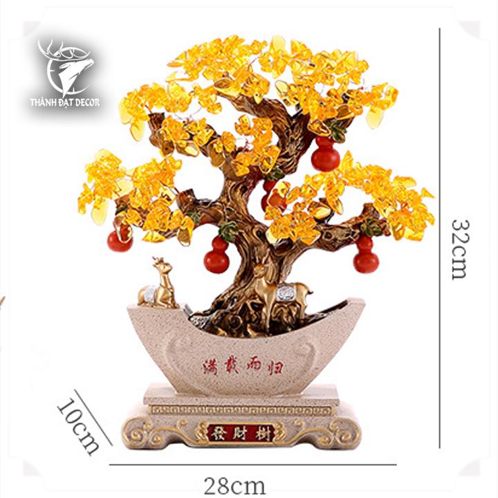 Cây tài lộc ngũ phúc phong thủy 28x10x32cm – Trang trí decor quà tặng tân gia khai trương sinh nhật