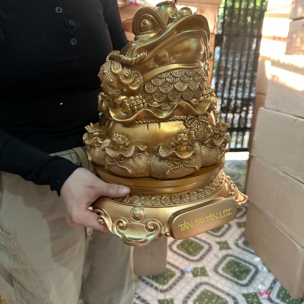 Tượng Thiềm Thừ Cóc Ngậm Tiền , Tượng Cóc 3 Chân Chiêu Tài Quà Tặng Tân Gia Khai Trương Trang Trí Decor