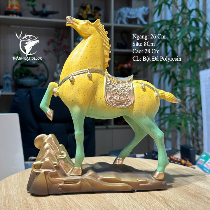 Tượng Ngựa Phong Thủy 26x8x28 Mã Đáo Thành Công, Quà Tặng Tuổi Ngọ Tân Gia Khai Tương Sinh Nhật