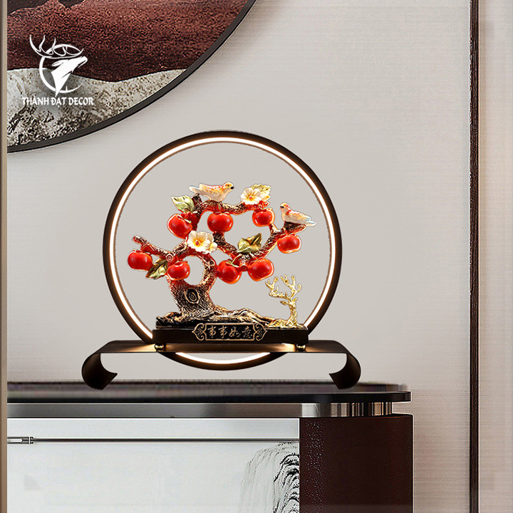 Kệ Đèn Led Cây Táo Chim Sẽ, Tượng Decor Trang Trí Nhà Cửa, Quà Tặng Tân Gia Khai Trương Sinh Nhật Ý Nghĩa Sang Trọng