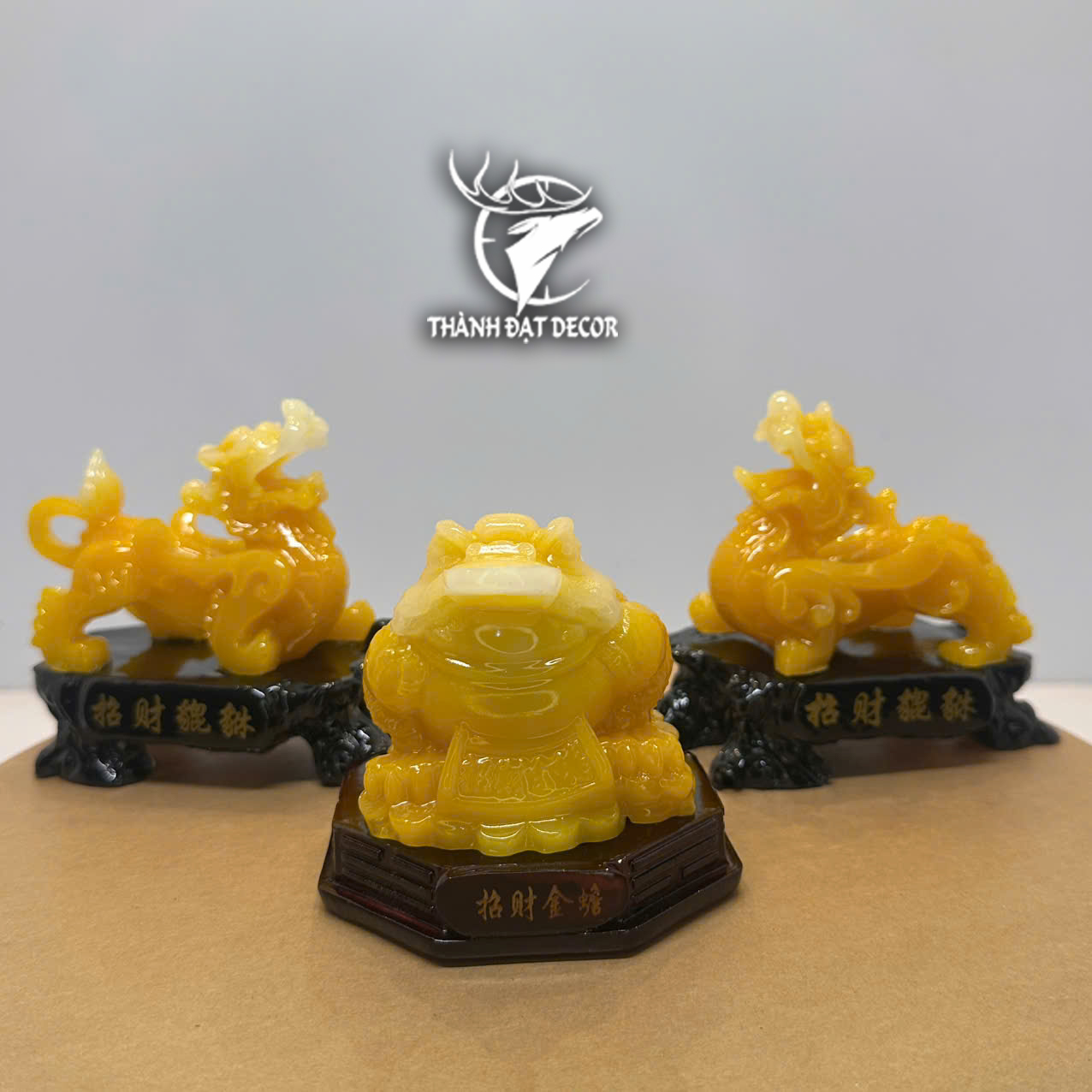 Combo Cặp Tỳ Hưu Cóc Thiềm Thừ Phong Thủy, Decor Thờ Cúng Bàn Thần Tài Thổ Địa Tân Gia Khai Trương