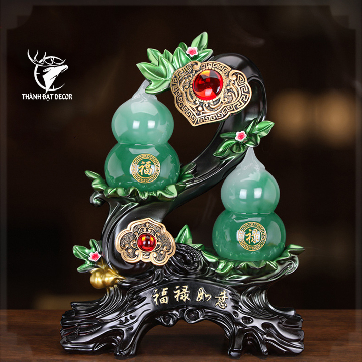 Tượng Cặp Hồ Lô Phong Thủy Như Ý May Mắn, Quà Tặng Tân Gia Khai Trương, Sinh Nhật, Decor Trang Trí Nhà Cửa