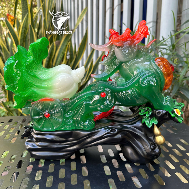 Tượng Tỳ Hưu kéo bắp cải phong thủy size 36cm, Trấn trạch chiêu tài quà tặng tân gia khai trương.