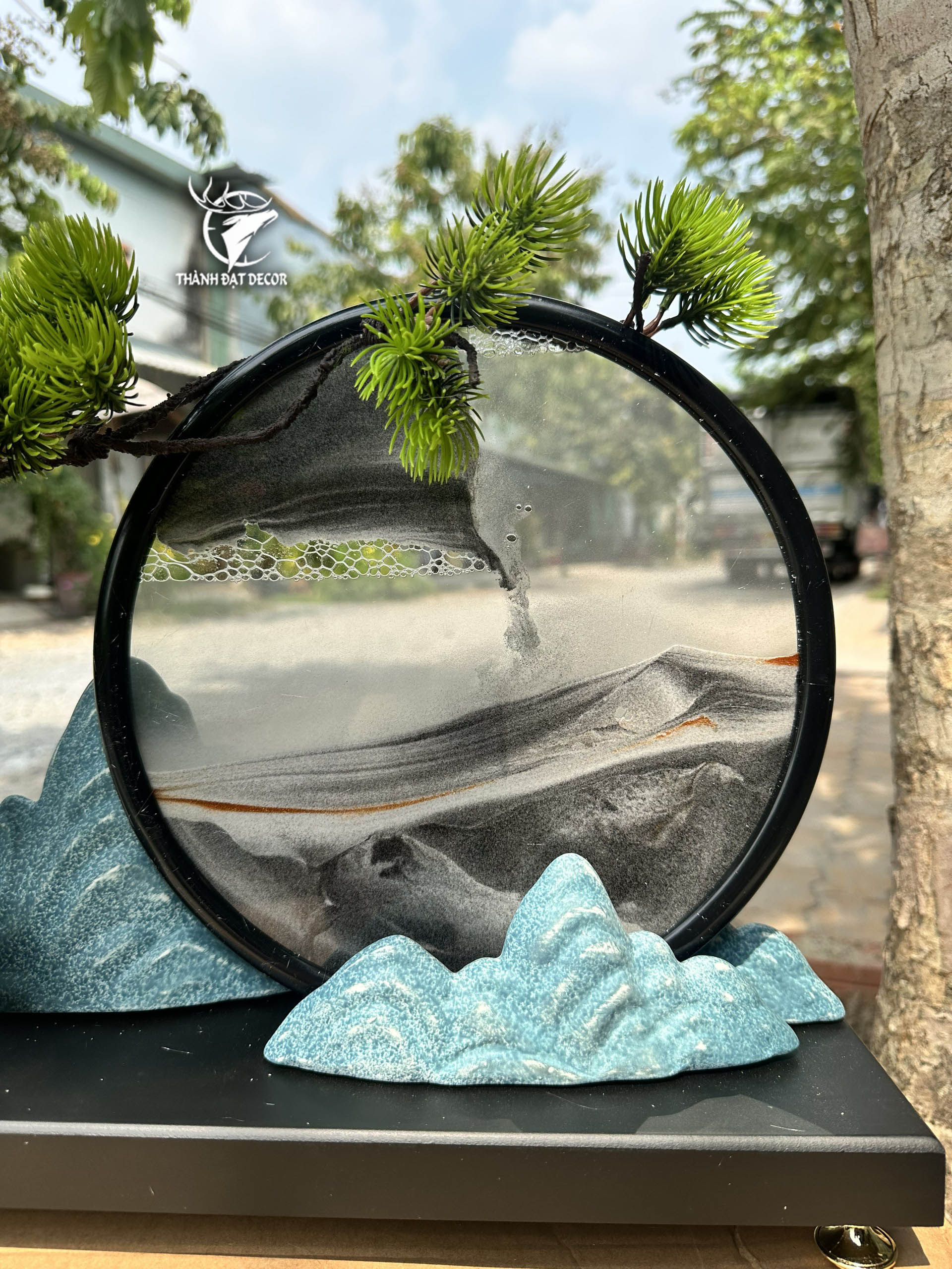 Chậu Cây Tranh Cát Decor Trang Trí Bàn, Phòng Làm Việc, Quà Tặng Tân Gia Khai Trương Sinh Nhật Ý Nghĩa.
