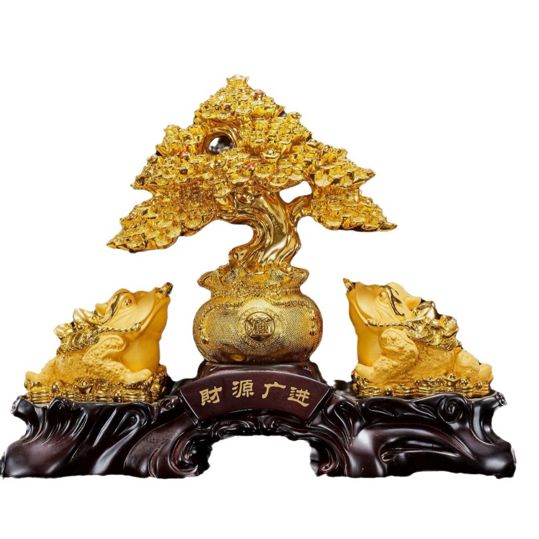 Tượng Phong Thuỷ Cây Tài Lộc Tỳ Hươu, Cóc Thiềm Thừ 44x14x35, Quà Tặng Tân Gia Khai Trương Sinh Nhật