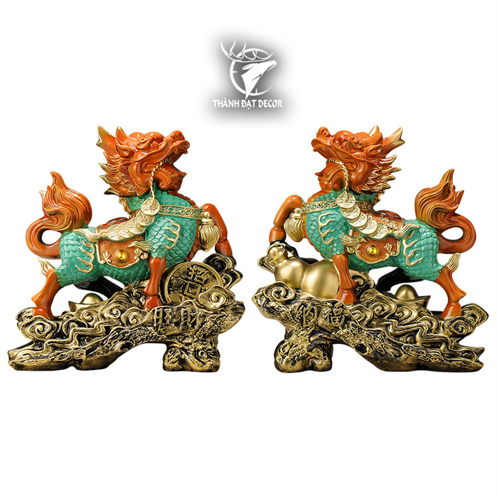 Cặp Tượng Kỳ Lân Phong Thủy Trấn Trạch Chiêu Tài, Quà Tặng Tân Gia Khai Trương Sinh Nhật Decor Nhà
