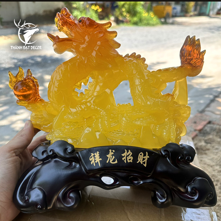 Tượng Con Rồng Cầm Minh Châu Phong Thủy Dành Cho Người Tuổi Thìn, Quà Tặng Trang Trí Nhà Cửa, Decor  Khai Trương