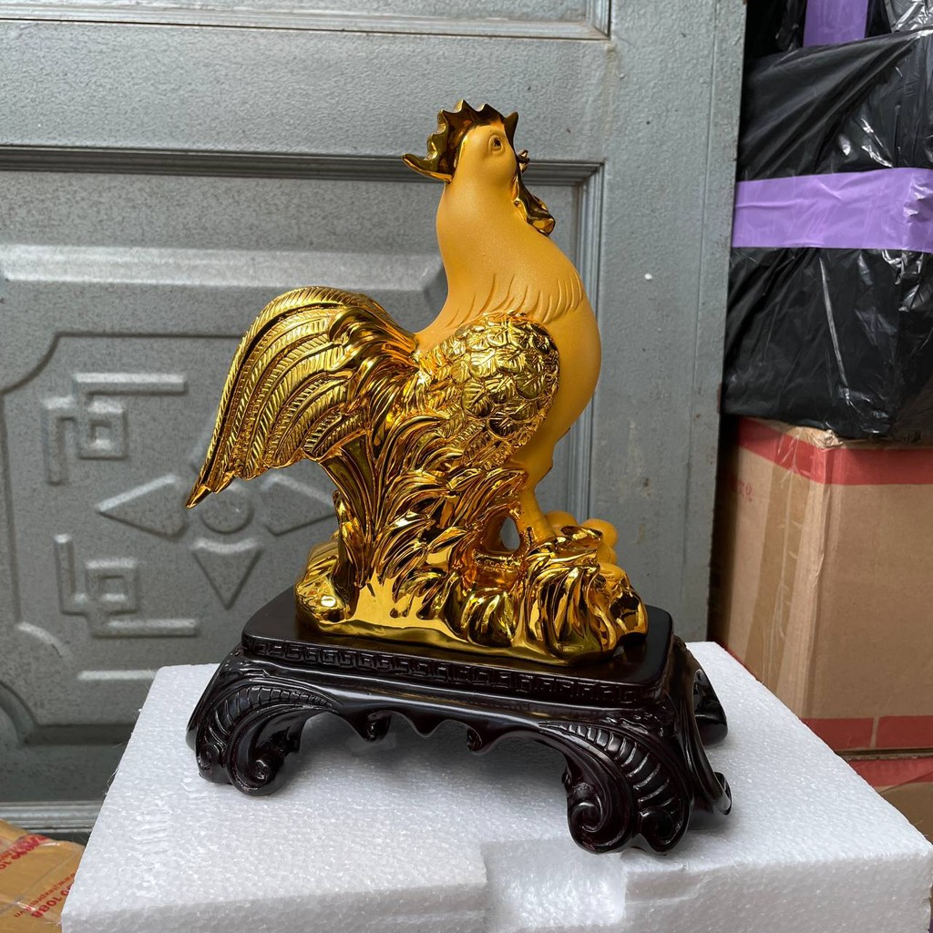 Tượng Gà Vàng Kim Kê Phong Thủy Size 28 Cm Dành Cho Người Tuổi Dậu, Trang Trí Quà Tặng Sinh Nhật, Tân Gia, Khai Trương