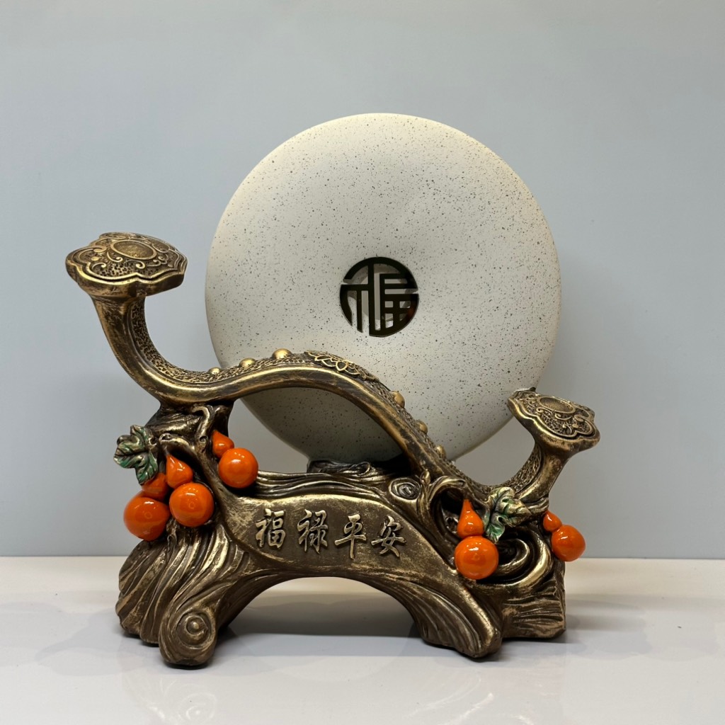 Tượng Phong Thủy Trượng Như Ý Kèm Đĩa Ngọc, Quà Tặng Tân Gia Khai Trương Sinh Nhật Trang Trí Nhà Cửa