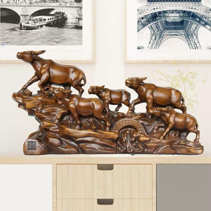 Tượng Trâu Phong Thủy 49x13x27 Dành Cho Người Tuổi Sửu, Quà Tặng Tân Gia Khai Trương Sinh Nhật Decor Trang Trí Nhà