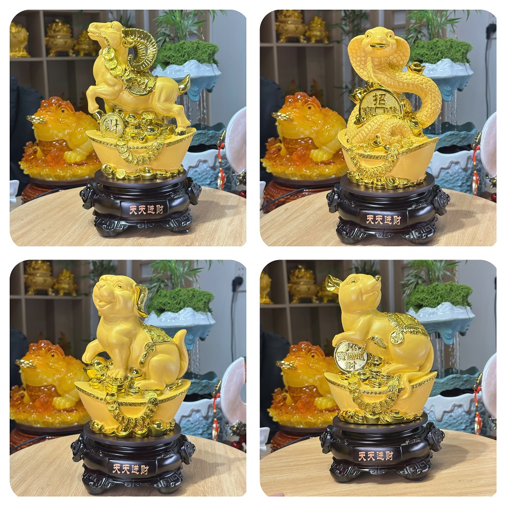 Tượng Phong Thuỷ Linh Vật 12 Con Giáp 18x15x29cm, Quà Tặng Decor Tân Gia Khai Trương Sinh Nhật