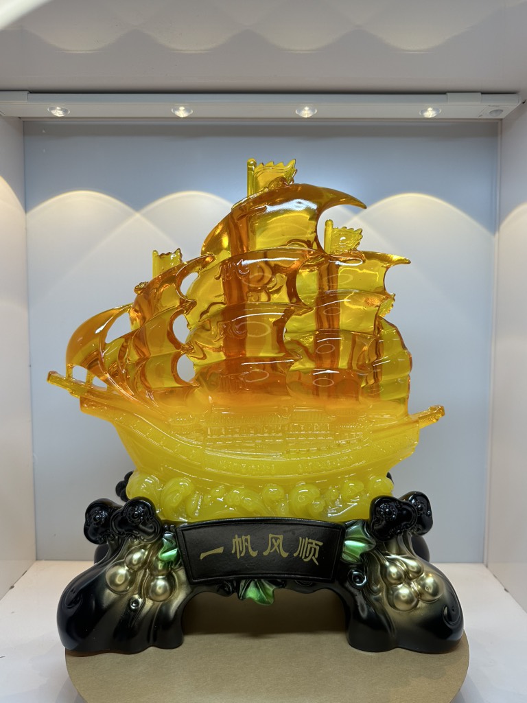 Tượng Thuyền Thuận Buồm Xuôi Gió Phong Thủy Màu Ngọc , Quà Tặng Tân Gia , Khai Trương , Tặng Sếp, Đối Tác , Sinh Nhật