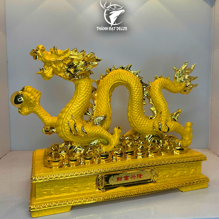 Tượng Phong Thủy Con Rồng Cát Vàng size 35, Dành Cho Người Tuổi Thìn, Quà Tặng Trang Trí Nhà Cửa, Tân Gia, Khai Trương