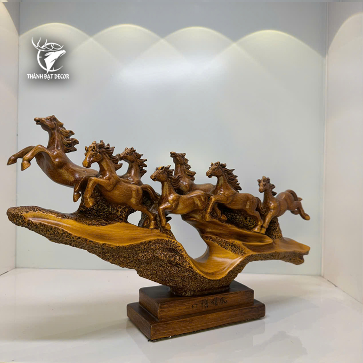 Tượng Bát Mã Truy Phong , Mã Đáo Thành Công size 36x7x22cm  Quà Tặng Tân Gia Khai Trương, Decor