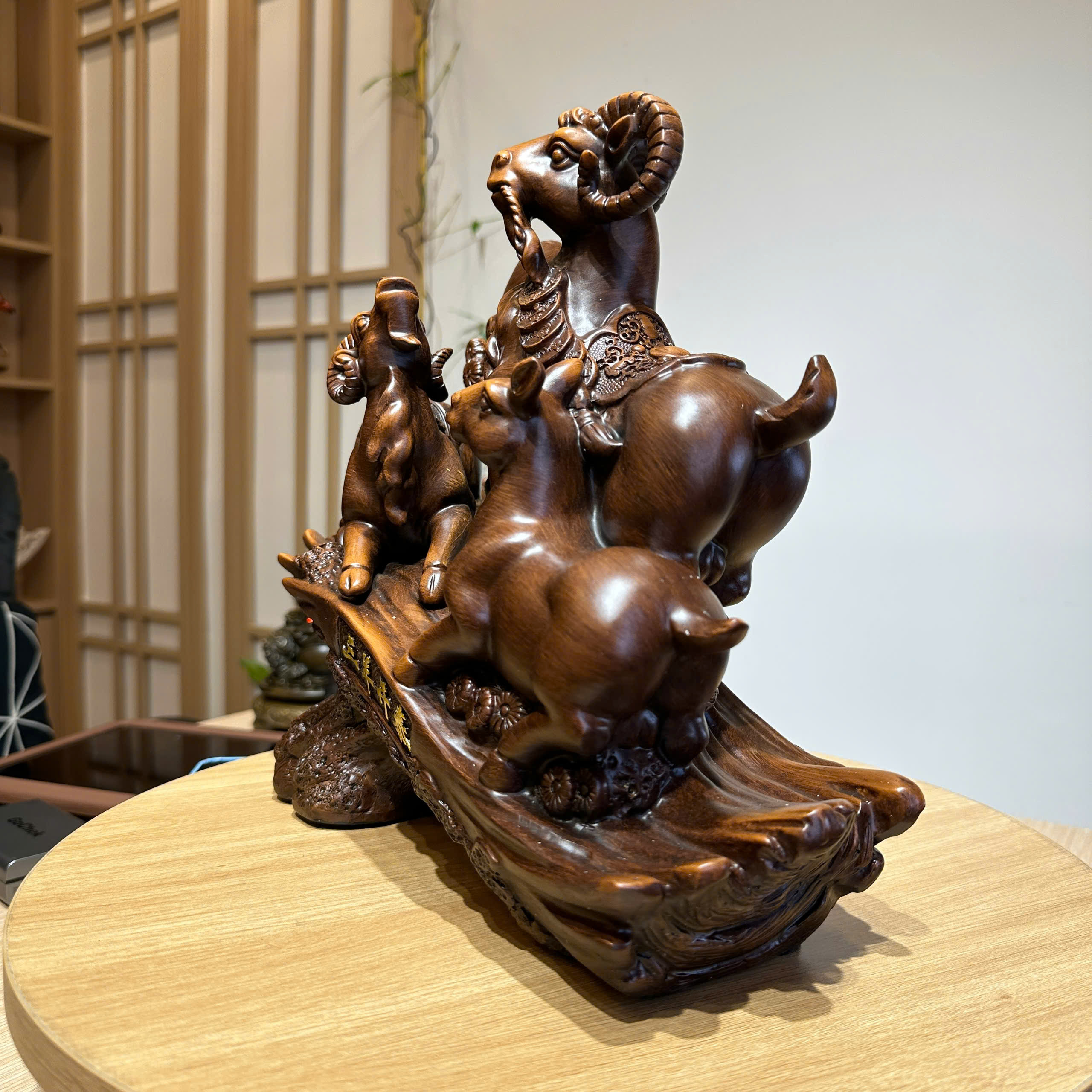 Tượng 3 con Dê 33x14x29cm phong thủy , Quà Tặng Tuổi Mùi Decor tân gia khai trương sinh nhật