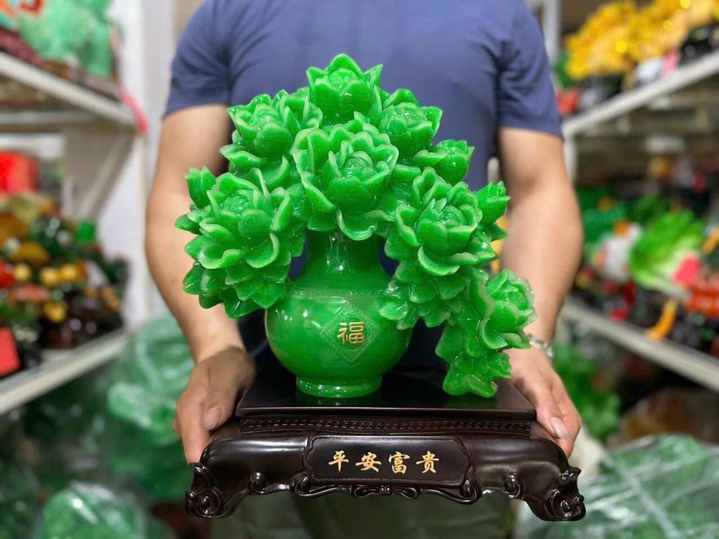 Tượng Hoa Mẫu Đơn, Hoa Phú Quý Phong Thuỷ , Quà Tặng Tân Gia Khai Trương Sinh Nhật