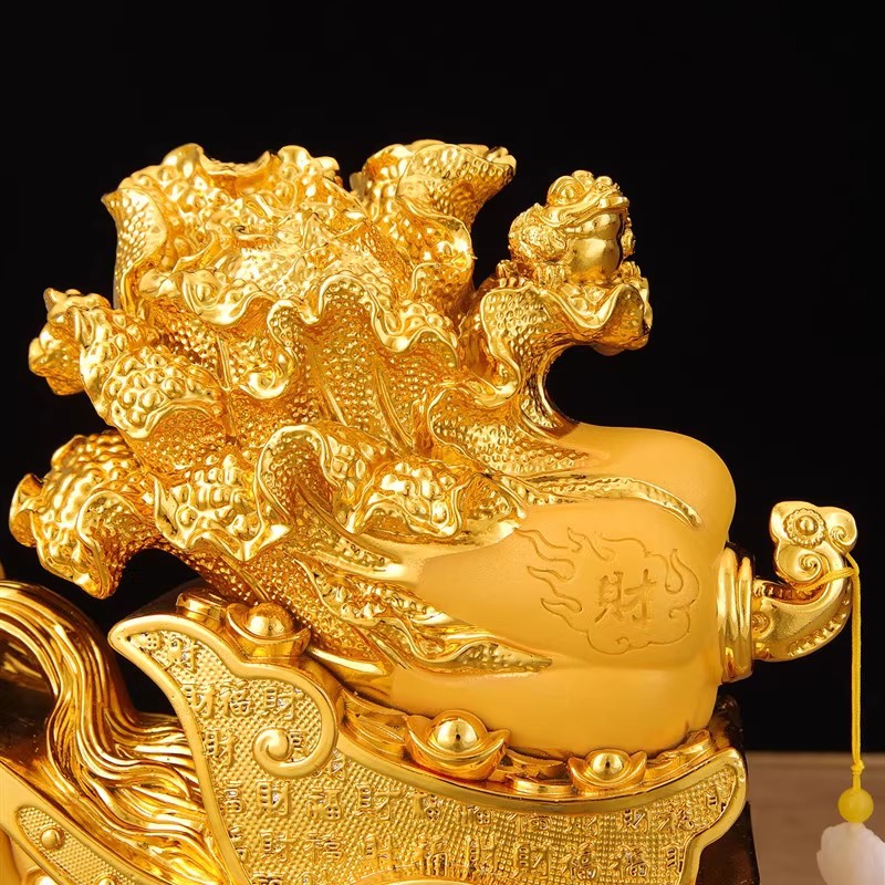 Tượng Ngựa Kéo Xe Bắp Cải 32x10x27cm Châu Báu Kim Sa Cát Vàng – Mã Thượng Phát Tài , Quà Tặng Tuổi Ngọ