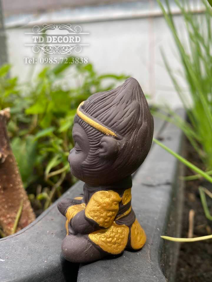 Tượng Tôn Ngộ Không Size Mini 6cm , Tượng Tôn Ngộ Không Bái Thiền Bằng Gốm