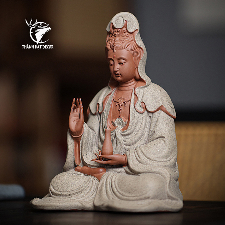 Tượng Phật Bà Quan Thế Âm Bồ Tát Gốm Tử Sa , Tượng Phong Thủy Thờ Cúng, Quà Tặng Tân Gia, Khai Trương, Sinh Nhật