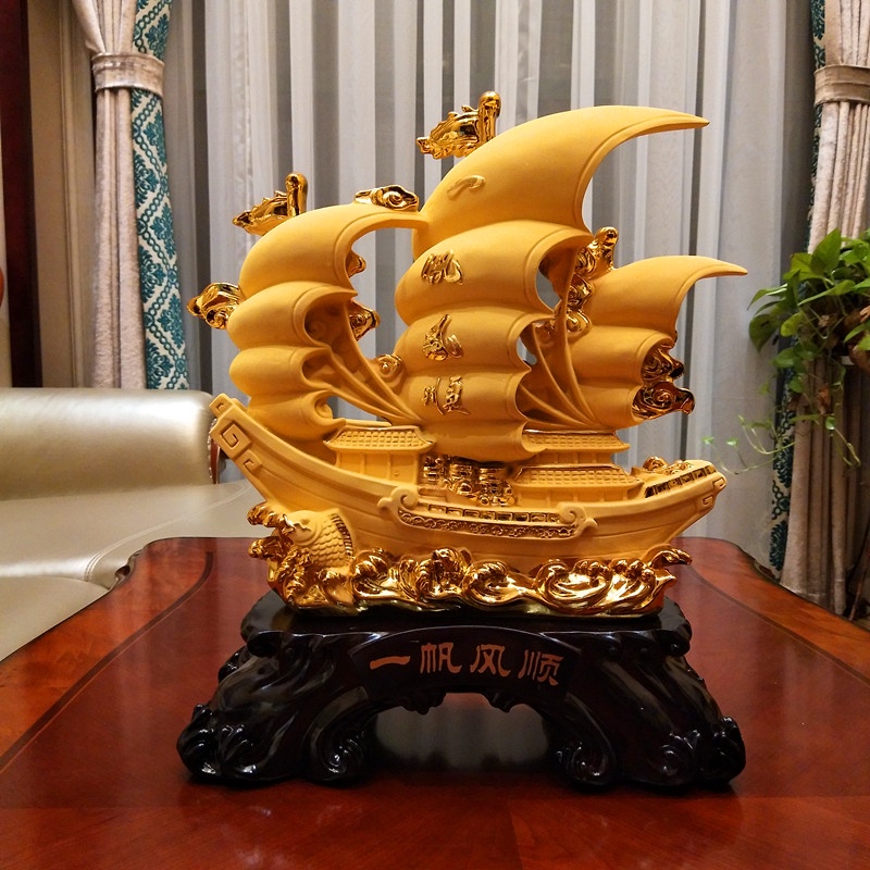 Tượng Thuyền Thuận Buồm Xuôi Gió Phong Thủy size 43cm, Quà Tặng Tân Gia , Khai Trương , Tặng Sếp , Tượng Phong Thủy