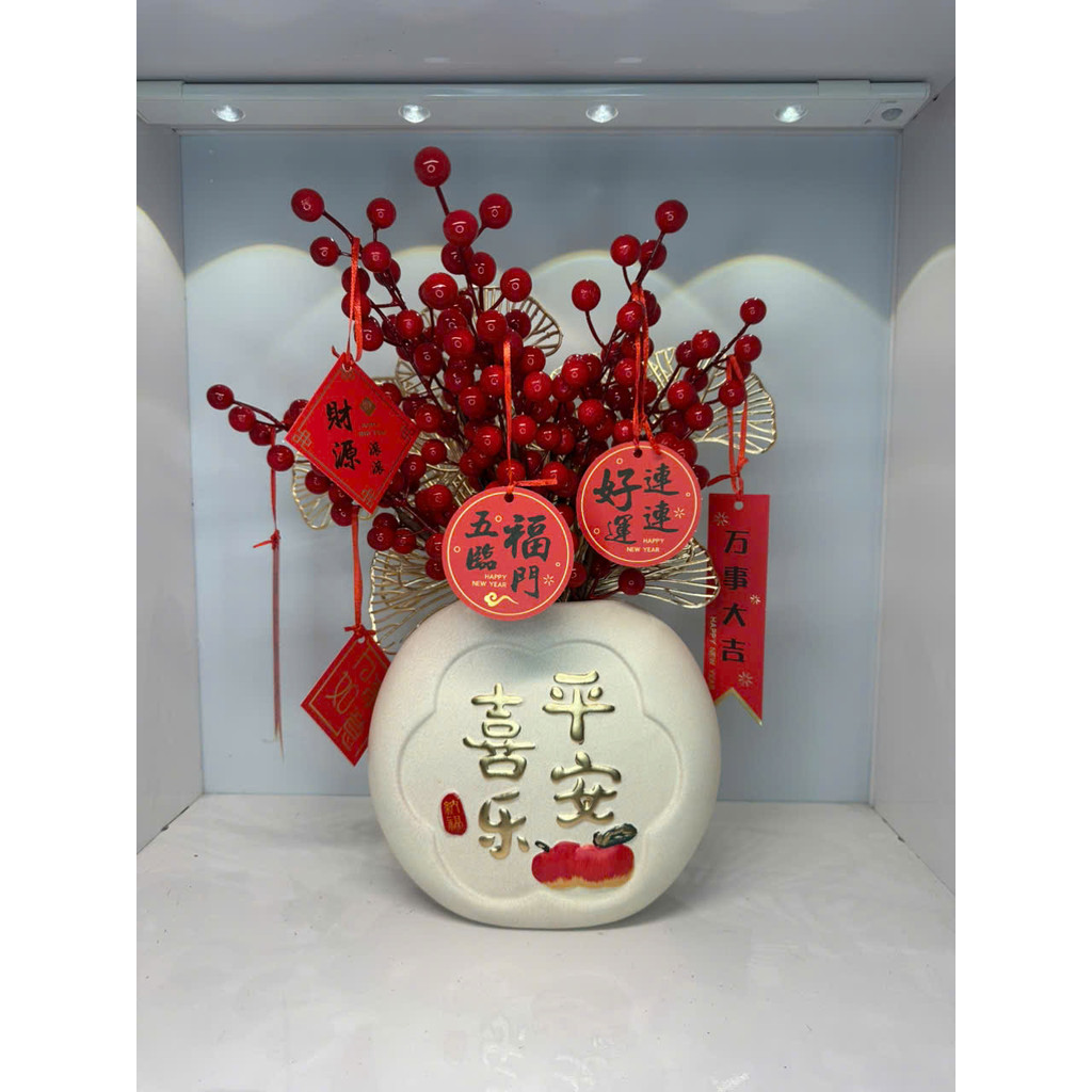Set Bình hoa đào đông tài lộc (Chưng Tết 2025) -Tân gia khai trương-bình hoa derco trang trí nhà cửa