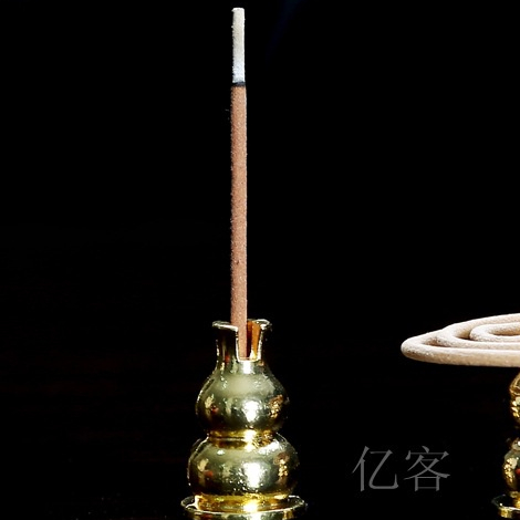 Đế Trụ Đồng Đặt Nụ Trầm Thác Khói, Cắm Nhang Vòng Và Nhang Cây Thắp Hương, Phụ Kiện Để Lư Trầm Vòng Đèn