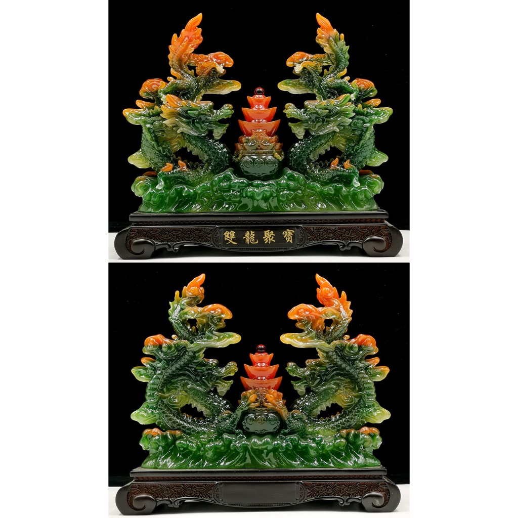Tượng Con Rồng Song Long Tụ Bảo size 31 Phong Thủy Tuổi Thìn, Quà Tặng Tân Gia, Khai Trương, Decor