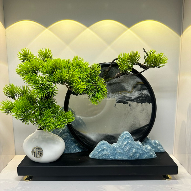 Chậu Cây Tranh Cát Decor Trang Trí Bàn, Phòng Làm Việc, Quà Tặng Tân Gia Khai Trương Sinh Nhật