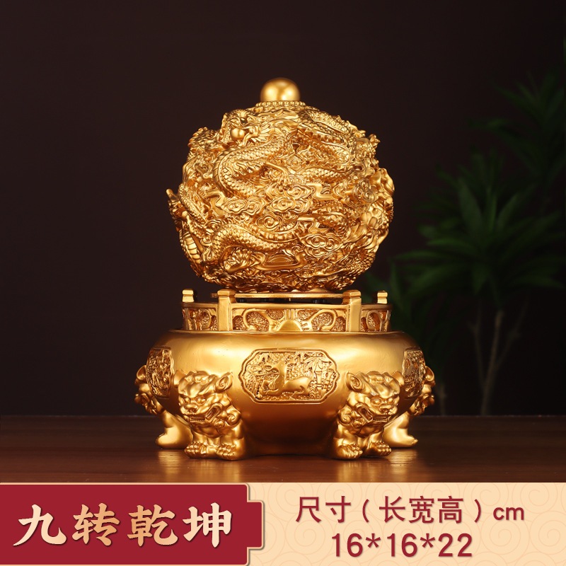 Vật Phẩm Phong Thủy Lư Vàng Cửu Long Tranh Châu, Quà Tặng Tân Gia Khai Trương Sinh Nhật.