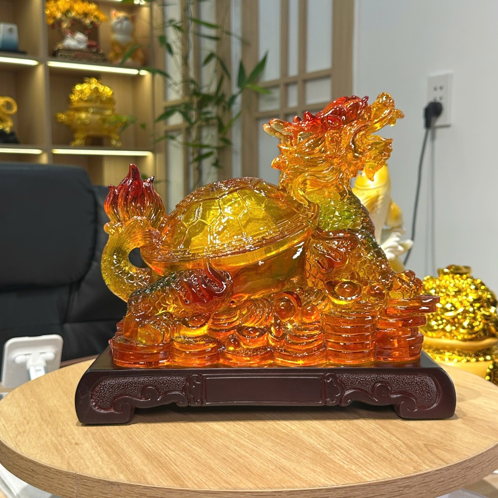 Tượng Long Quy Chiêu Tài 28*18*24 , Rùa Đầu Rồng, Quà Tặng Tân Gia Khai Trương Sinh Nhật Trang Trí Nhà Cửa
