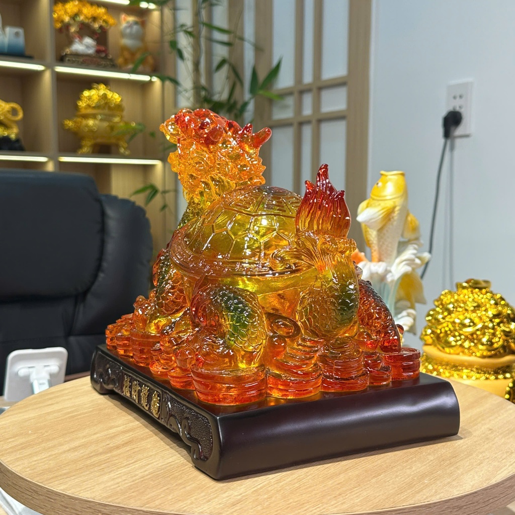 Tượng Long Quy Chiêu Tài 28*18*24 , Rùa Đầu Rồng, Quà Tặng Tân Gia Khai Trương Sinh Nhật Trang Trí Nhà Cửa