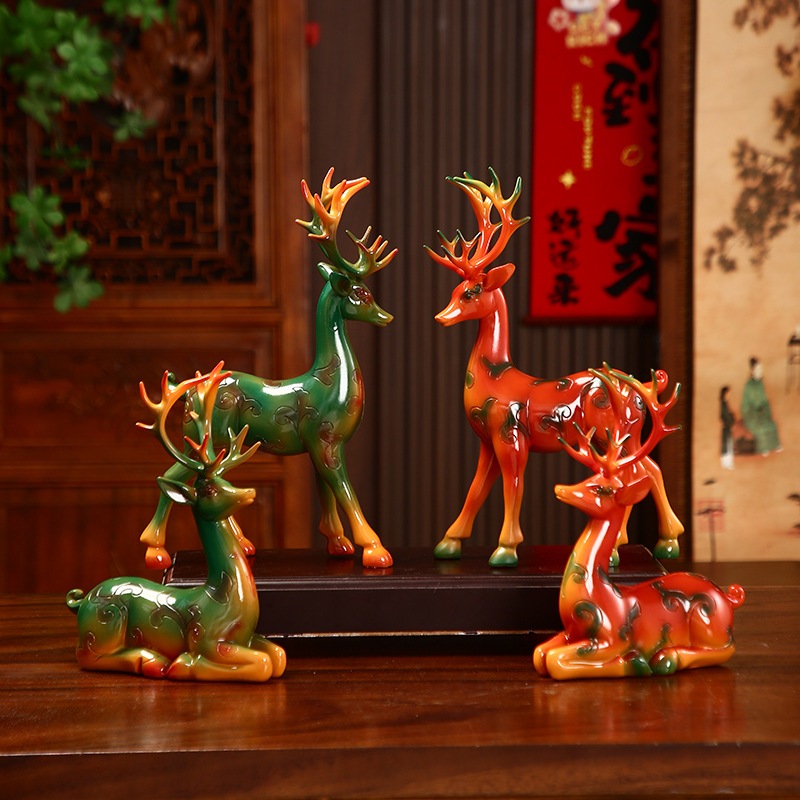 Cặp Tượng Hươu Trang Trí Cao Cấp , Decor làm Quà Tặng Tân Gia Khai Trương Sinh Nhật.
