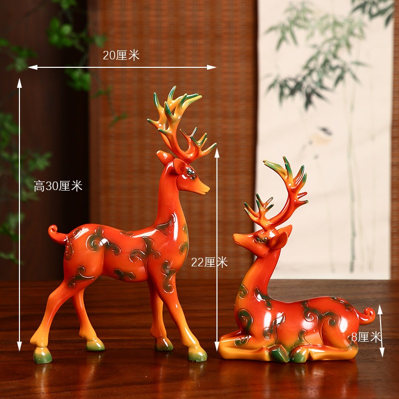 Cặp Tượng Hươu Trang Trí Cao Cấp , Decor làm Quà Tặng Tân Gia Khai Trương Sinh Nhật.