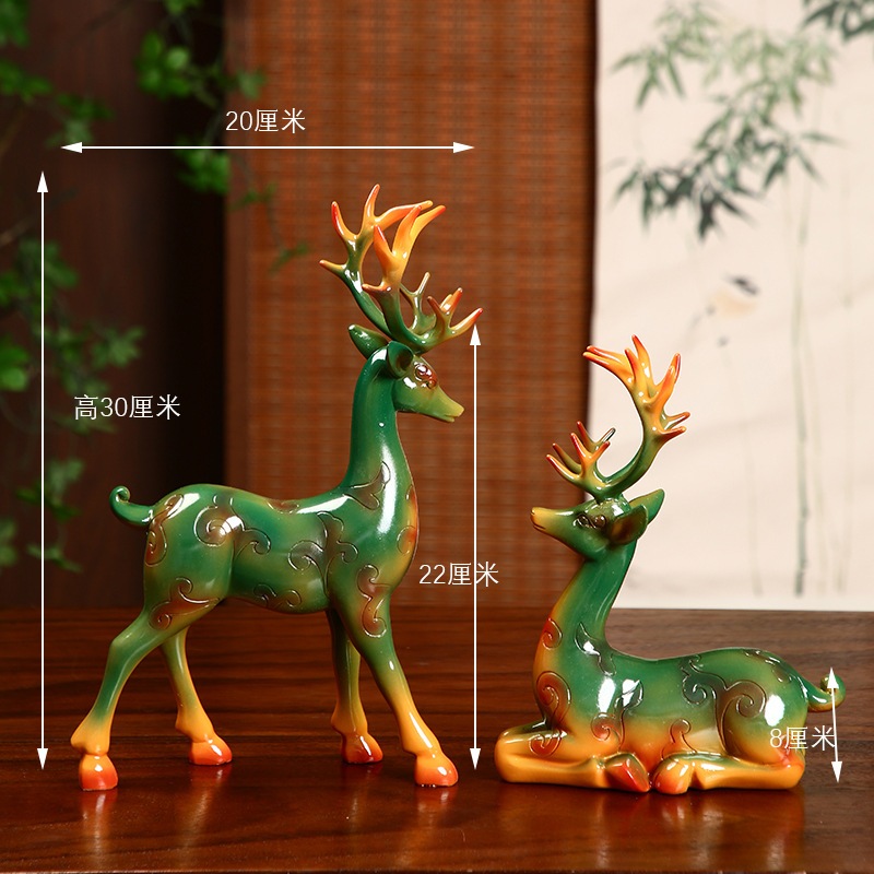 Cặp Tượng Hươu Trang Trí Cao Cấp , Decor làm Quà Tặng Tân Gia Khai Trương Sinh Nhật.