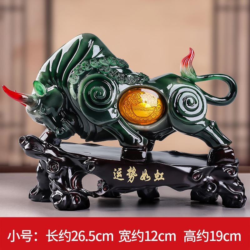 Tượng trâu phong thủy xanh ngọc tài lộc, Decor Trang trí phòng khách, bàn làm việc, quà tặng ý nghĩa