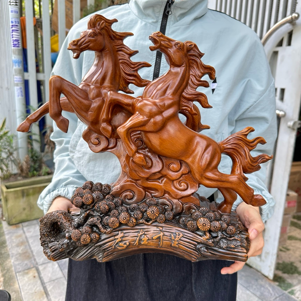 Tượng Song Mã , 2 Con Ngựa Dành Cho Người Tuổi Ngọ Trang Trí Nội Thất, Quà Tặng Tân Gia Khai Trương