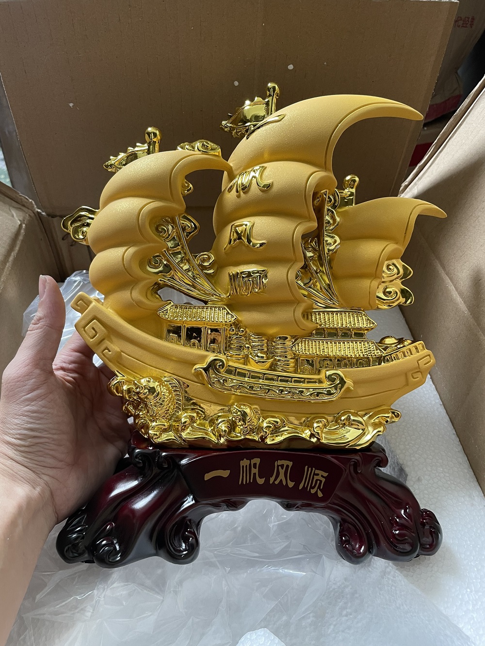 Tượng Thuyền Thuận Buồm Xuôi Gió Phong Thủy Size 30 , Quà Tặng Tân Gia , Khai Trương , Tặng Sếp , Tượng Phong Thủy