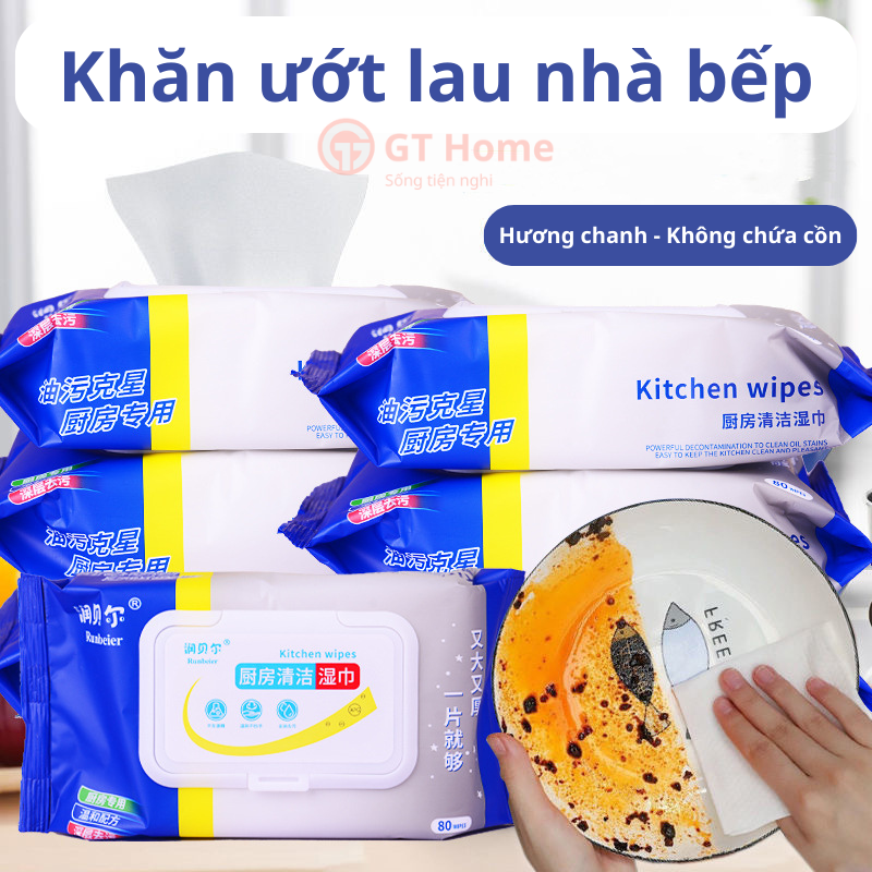Khăn ướt lau bếp 80 tờ
