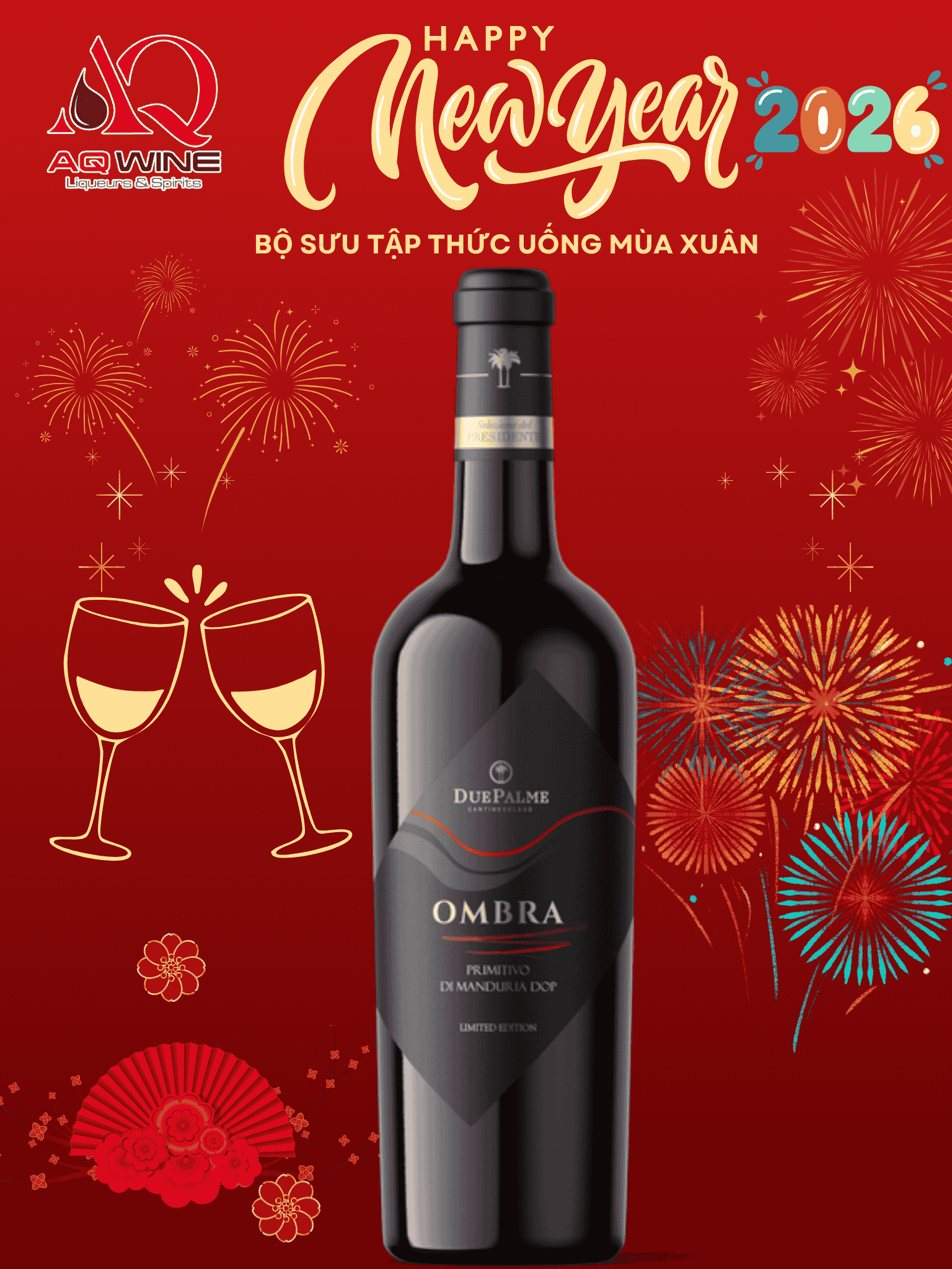 RƯỢU VANG ĐỎ Ý DUE PALME "OMBRA" PRIMITIVO DI MANDURIA DOP RISERVA