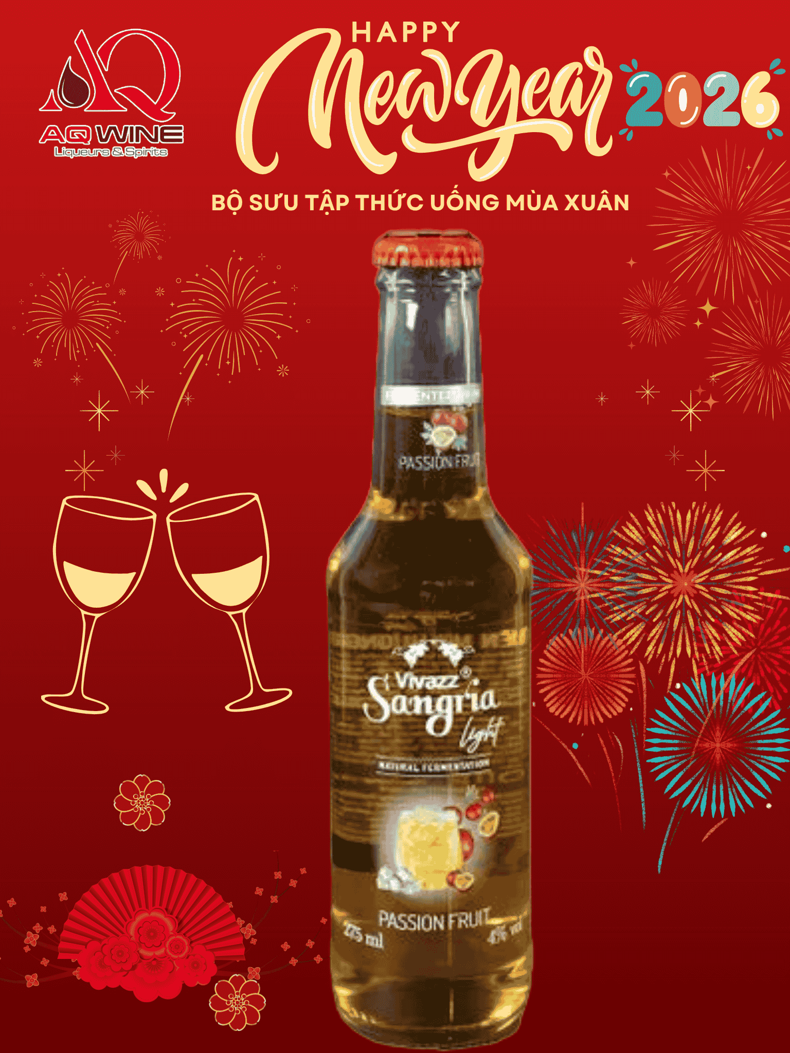 VIVAZZ SANGRIA LIGHT - NƯỚC NHO LÊN MEN HƯƠNG CHANH DÂY 275ML