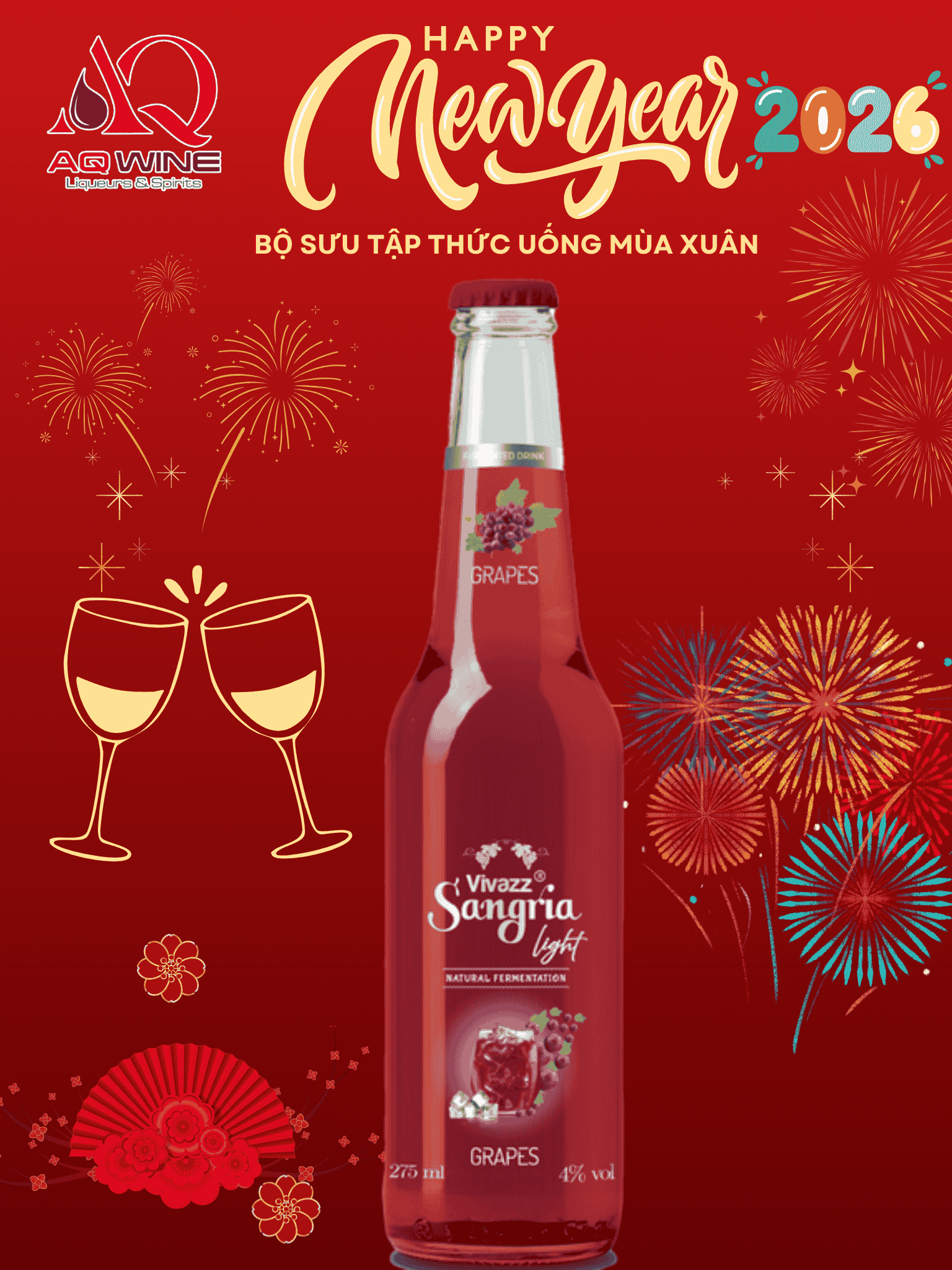VIVAZZ SANGRIA LIGHT - NƯỚC NHO ĐỎ LÊN MEN 275ML