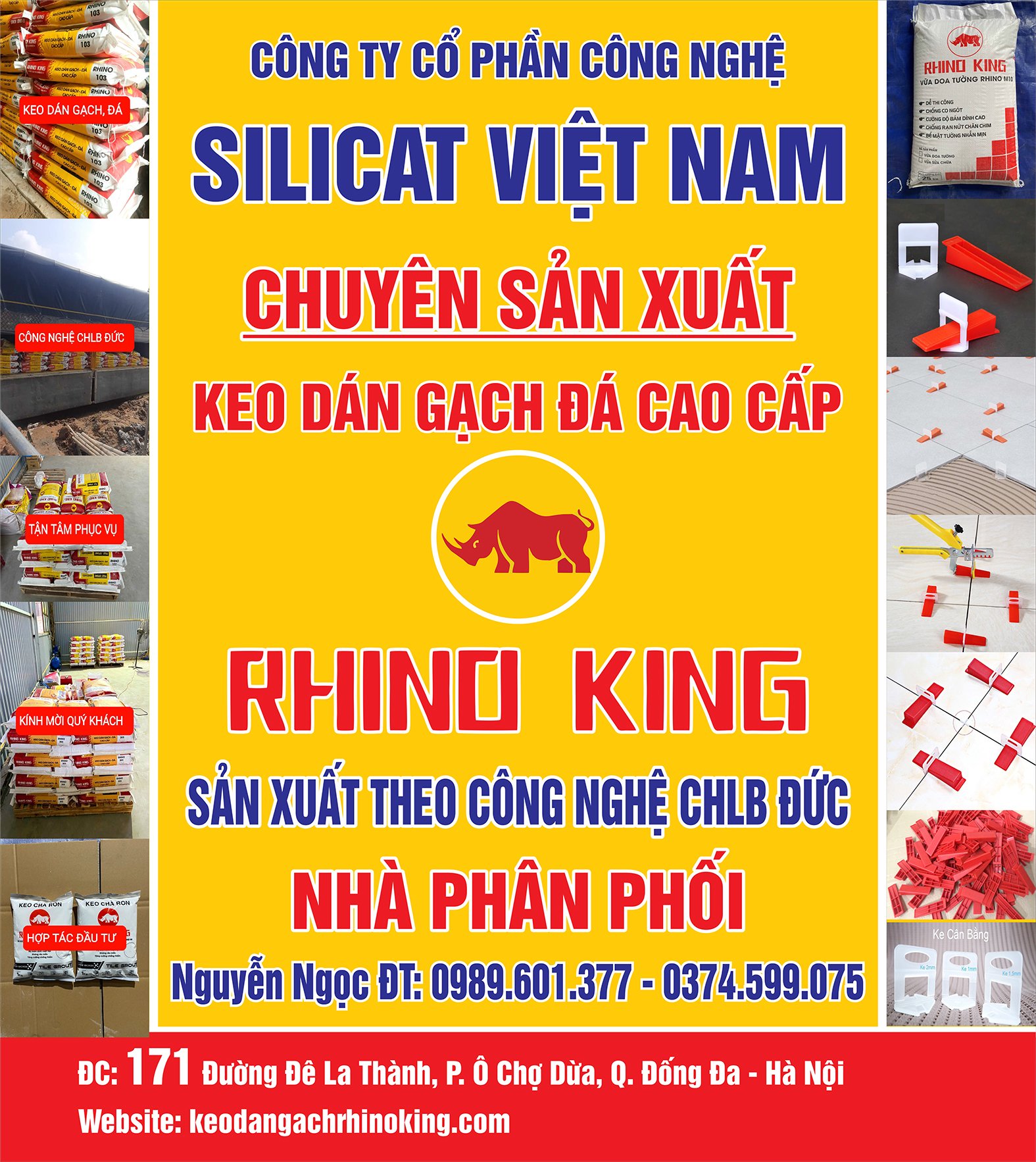 Nhà phân phối keo dán gạch Rhino King khu vực Hà Nội