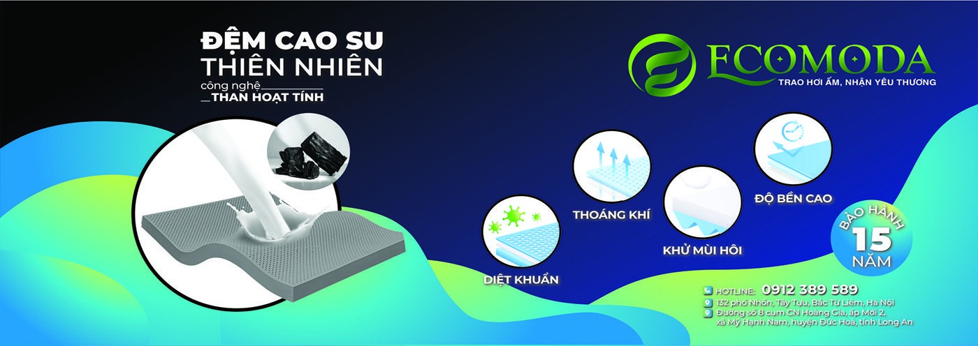 Đệm cao su thiên nhiên công nghệ than hoạt tính