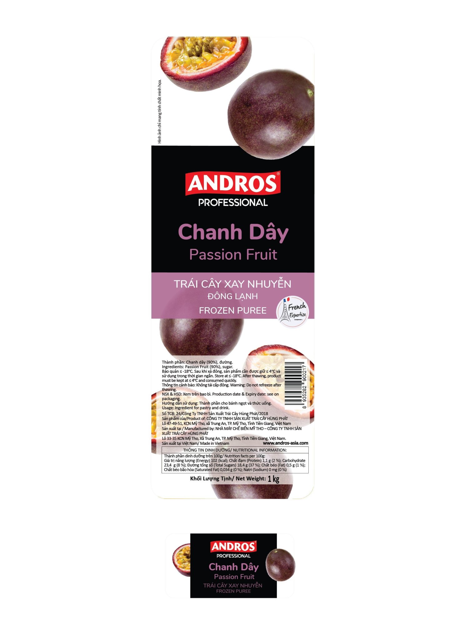 CHANH DÂY XAY NHUYỄN PUREE KHÔNG HẠT ĐÔNG LẠNH HỘP 1KG | BBFOODVN