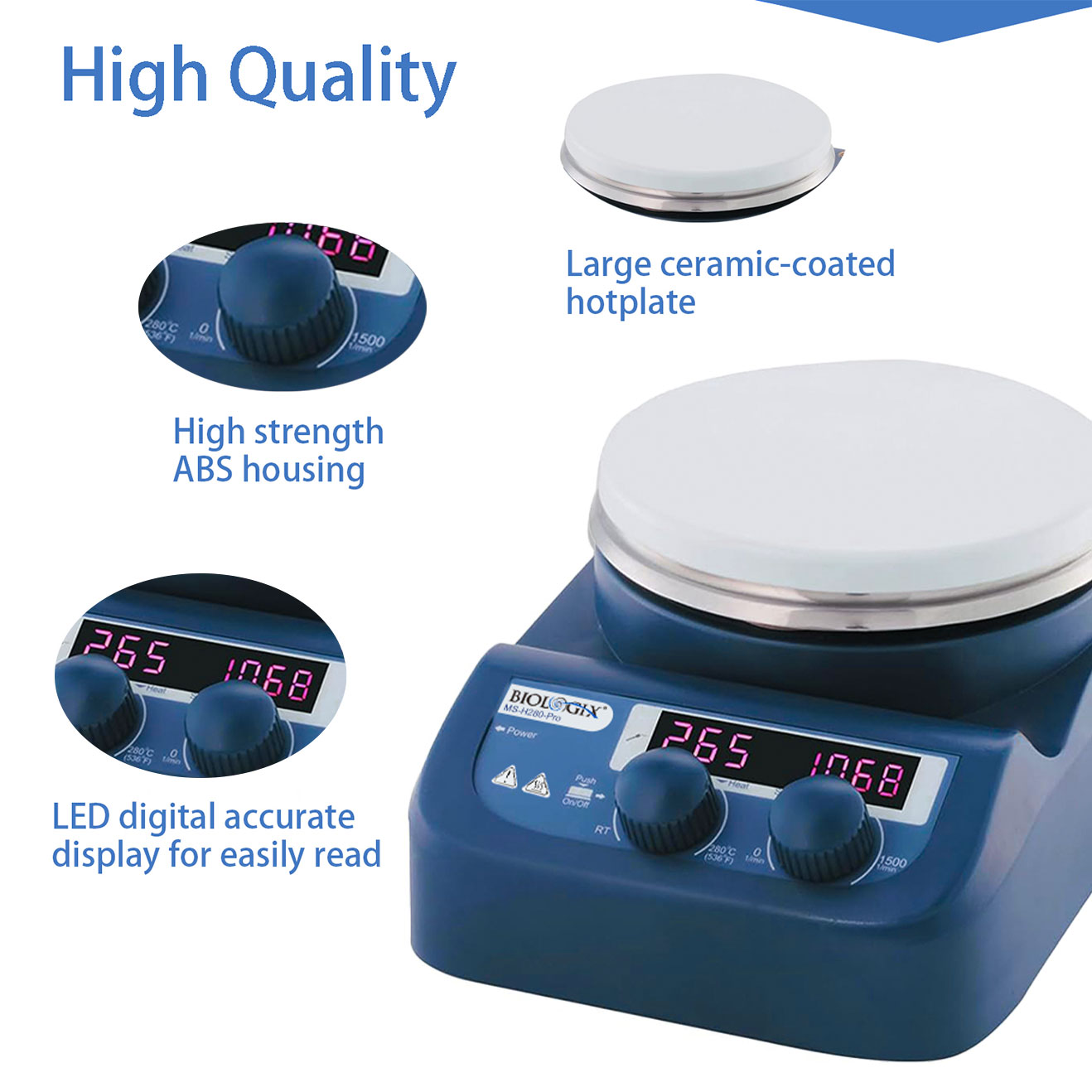 Máy khuấy từ gia nhiệt hiển thị số (Magnetic Stirrer Hotplate), hãng Biologix-USA