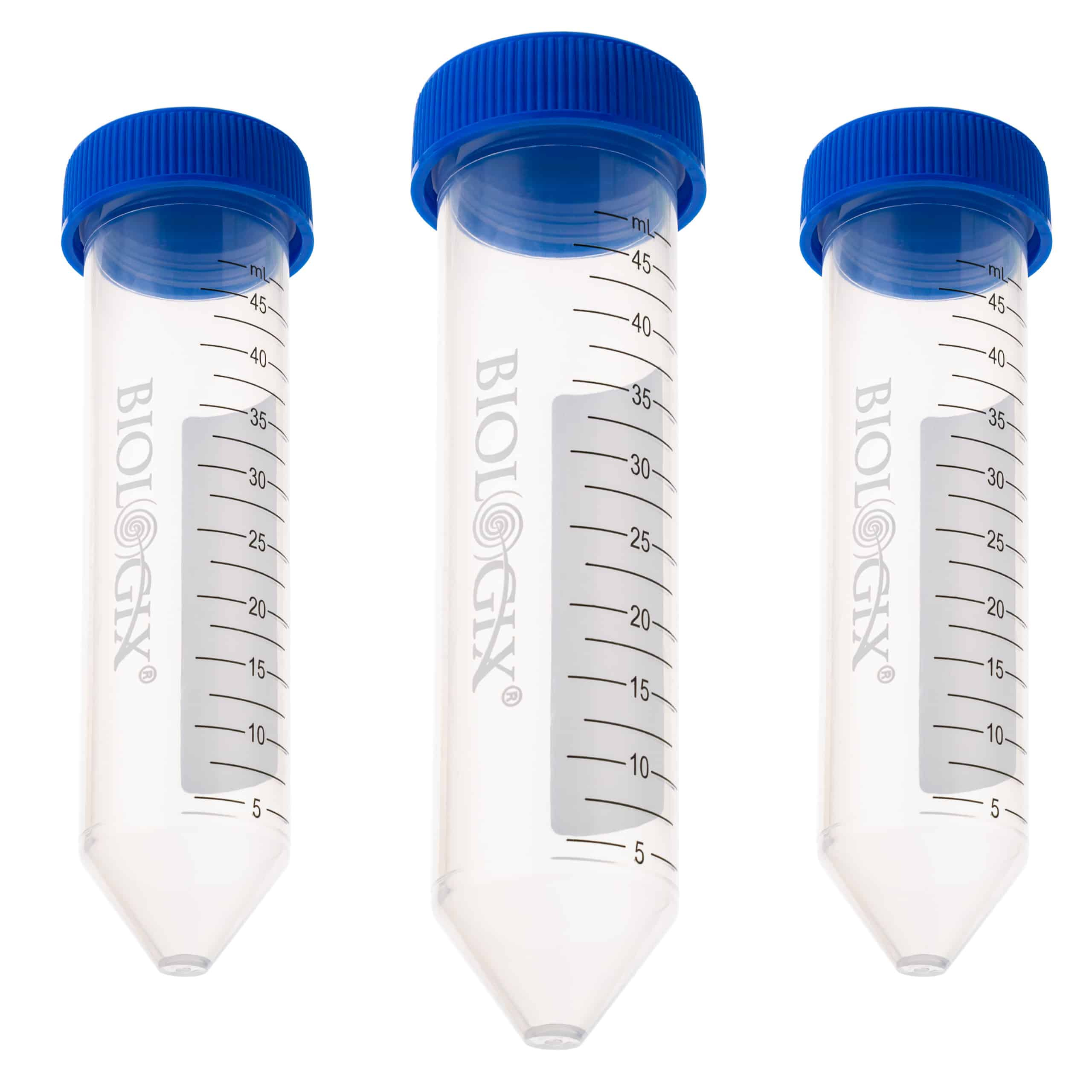 Ống ly tâm nhựa 50ml, nắp phẳng, 500 cái/Thùng, Centrifuge Tubes (không tiệt trùng), Hãng Biologix- USA