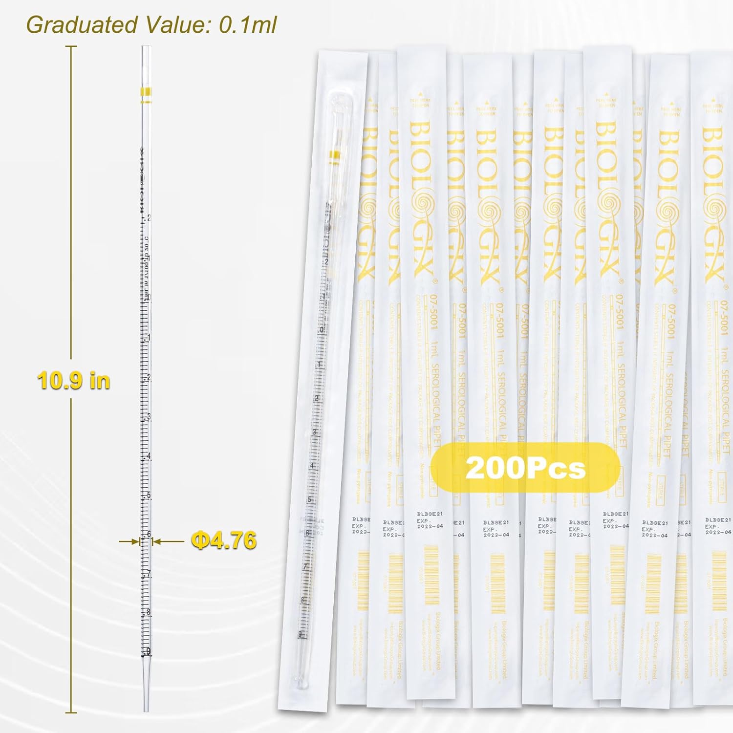 Pipet nhựa thẳng, tiệt trùng (Serological Pipettes), TC treated, non-pyrogenic, Biologix