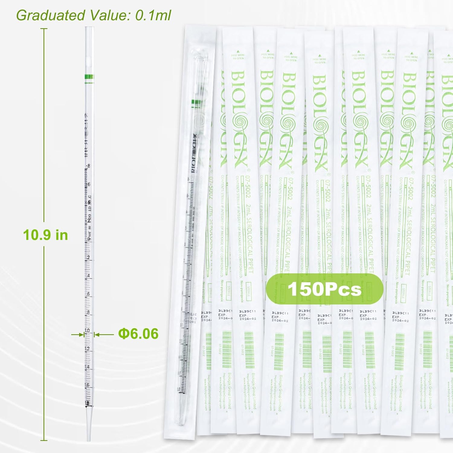 Pipet nhựa thẳng, tiệt trùng (Serological Pipettes), TC treated, non-pyrogenic, Biologix